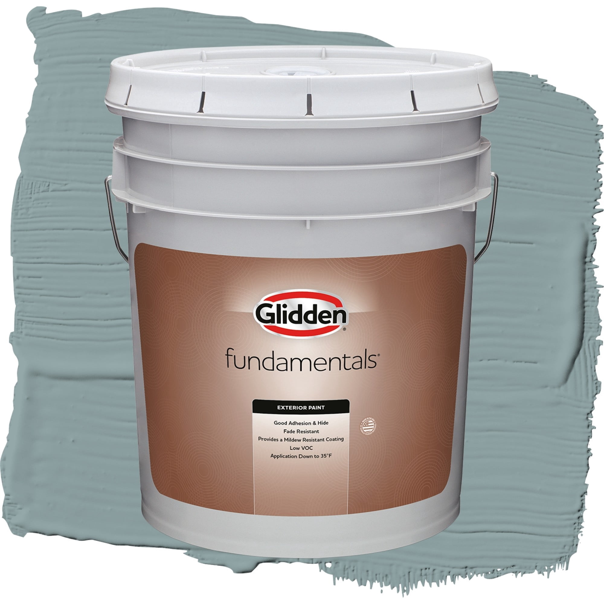 Glidden Fundamentals Aqua Smoke / Blue, Satin Exterior Paint, 5 Gallon