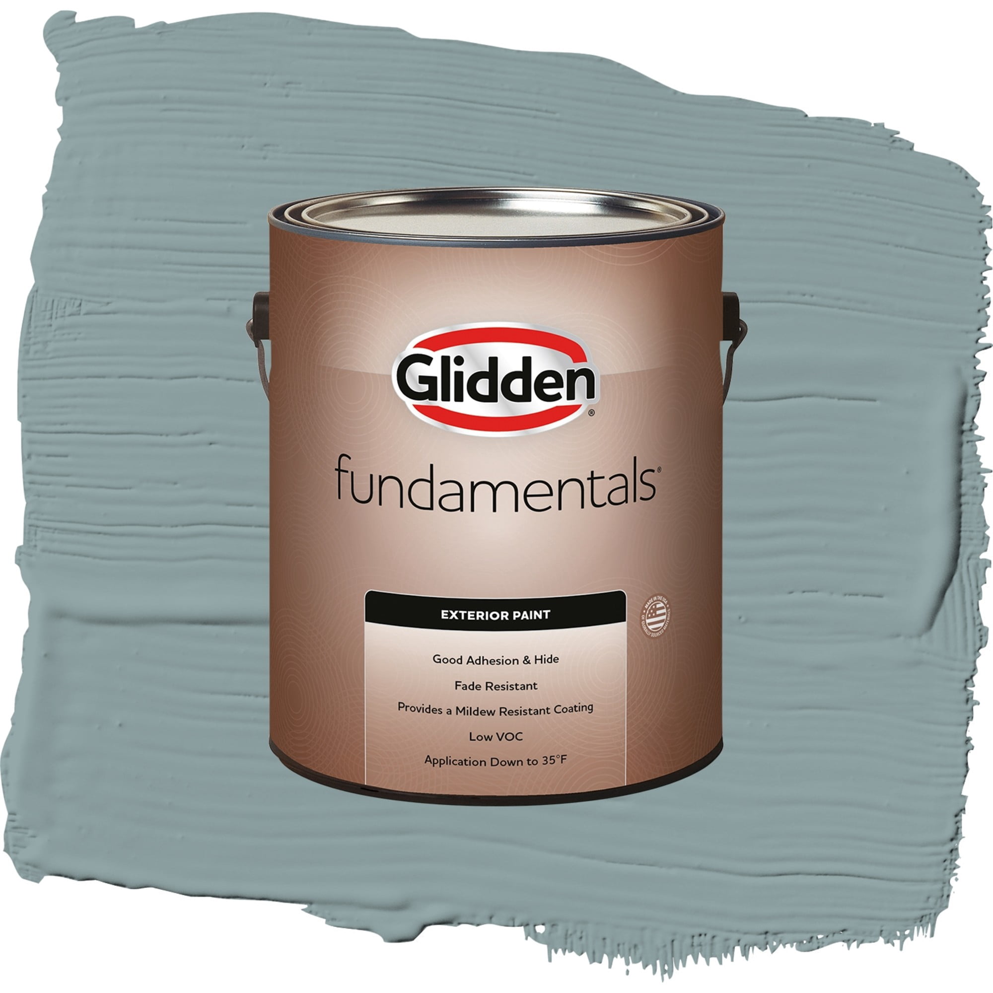 Glidden Fundamentals Aqua Smoke / Blue, Semi-Gloss Exterior Paint, 1 Gallon