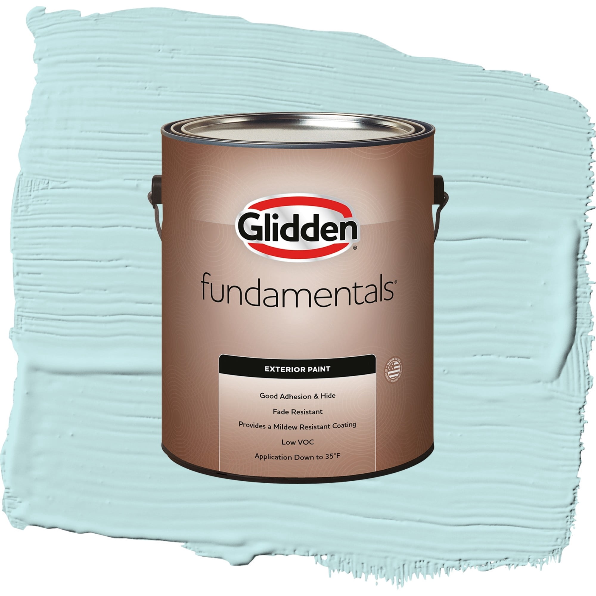 Glidden Fundamentals Aqua Whisper / Blue, Flat Exterior Paint, 1 Gallon