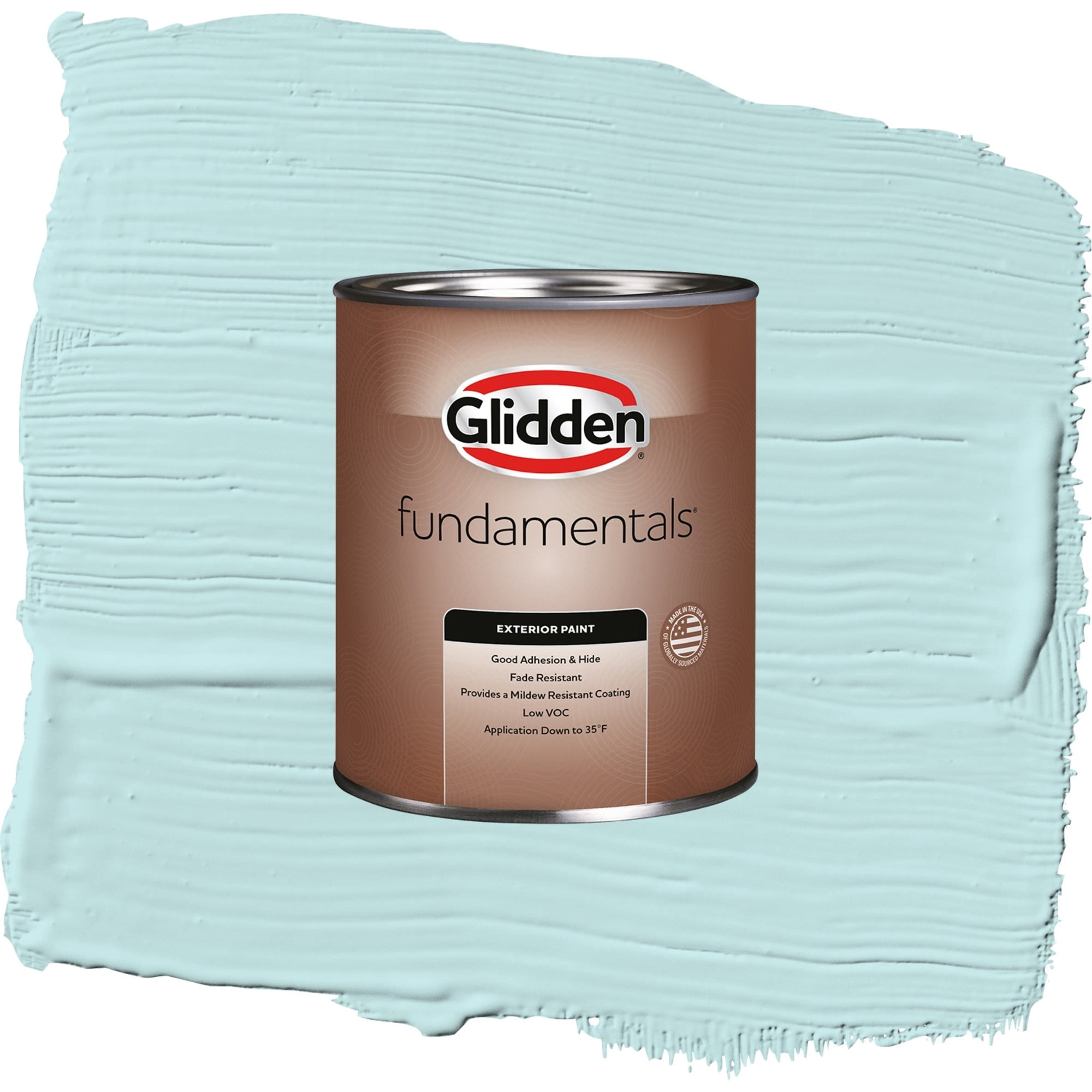 Glidden Fundamentals Aqua Whisper / Blue, Semi-Gloss Exterior Paint, 1 Quart