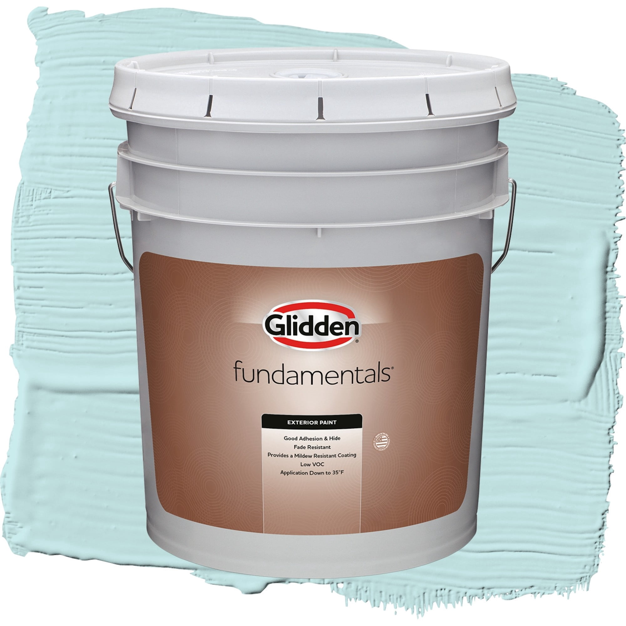 Glidden Fundamentals Aqua Whisper / Blue, Semi-Gloss Exterior Paint, 5 Gallon