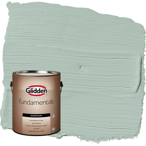 Glidden Fundamentals Aquamarine Dream / Blue Satin Exterior Paint, 1 Gallon