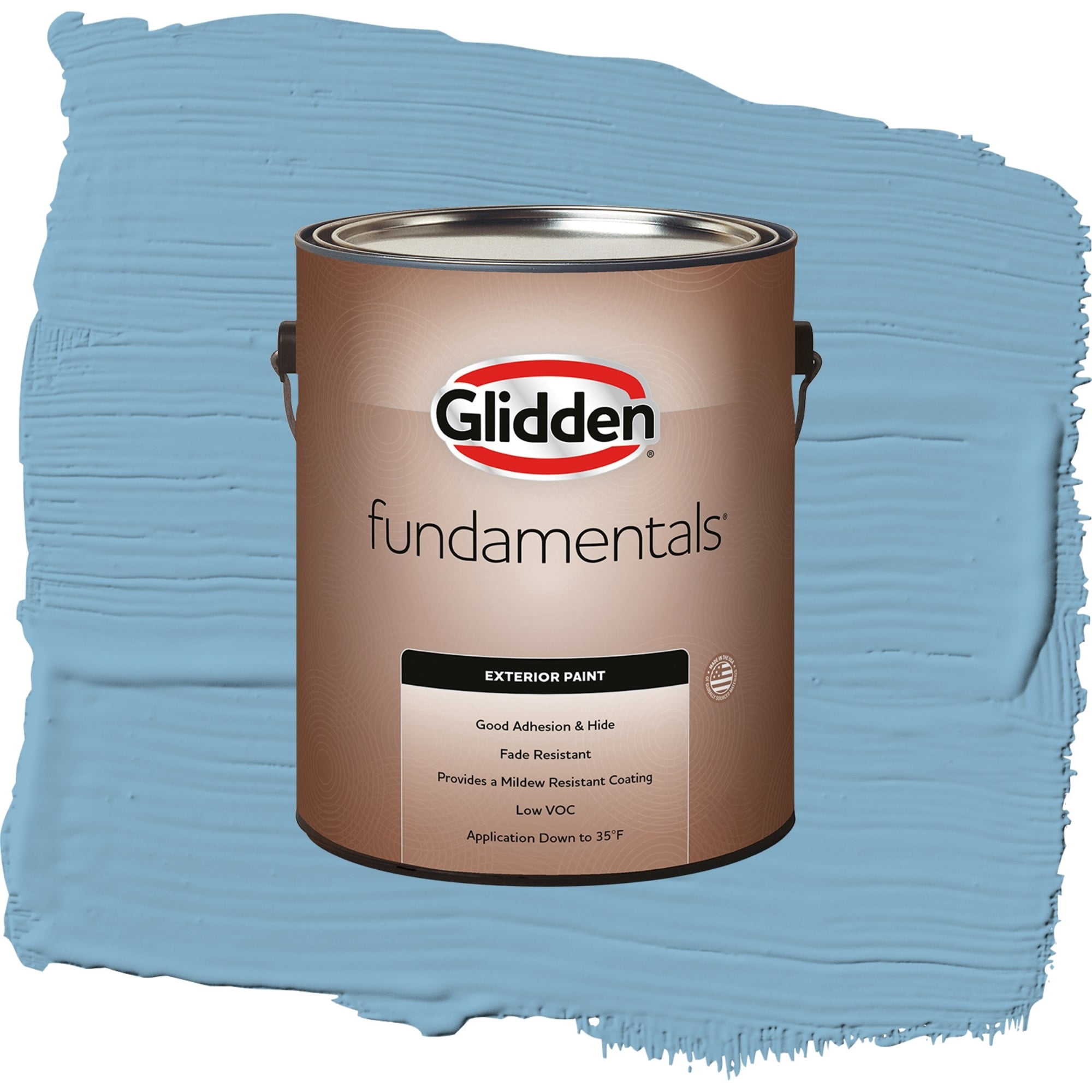 Glidden Fundamentals Arabella / Blue, Satin Exterior Paint, 1 Gallon