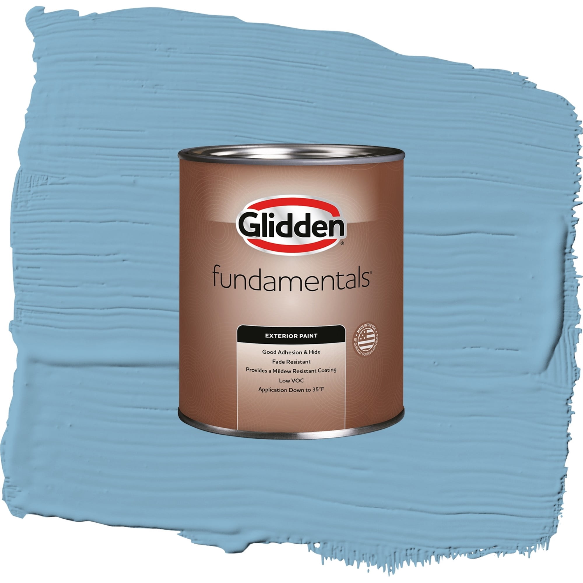 Glidden Fundamentals Arabella / Blue, Semi-Gloss Exterior Paint, 1 Quart