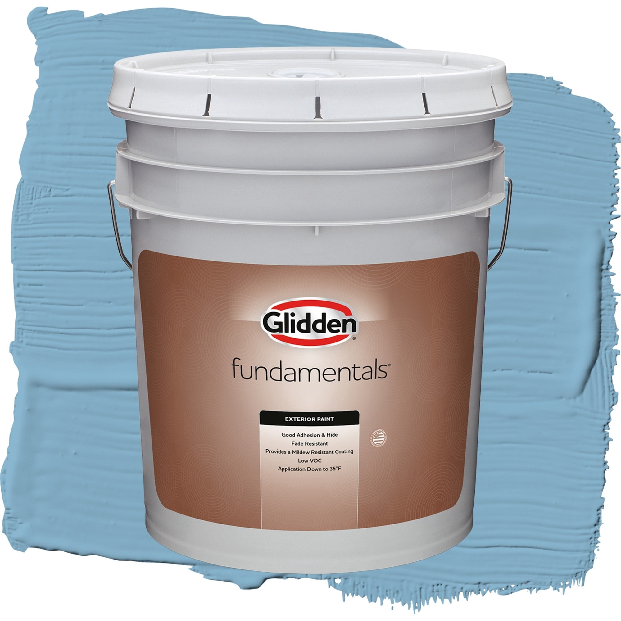 Glidden Fundamentals Arabella Semi Gloss Exterior Paint and Primer, 5 Gallons