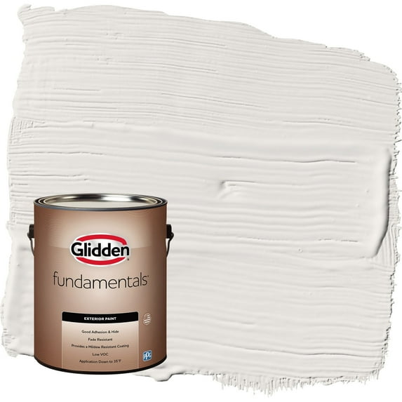 Glidden Fundamentals Arctic Cotton / White Flat Exterior Paint, 1 Gallon