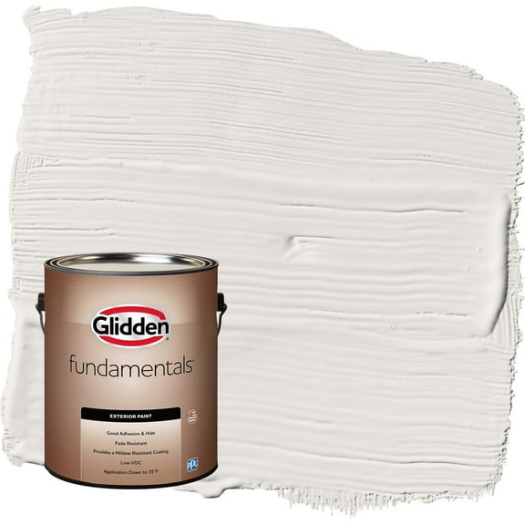 Glidden Fundamentals Arctic Cotton / White Flat Exterior Paint, 1 Gallon