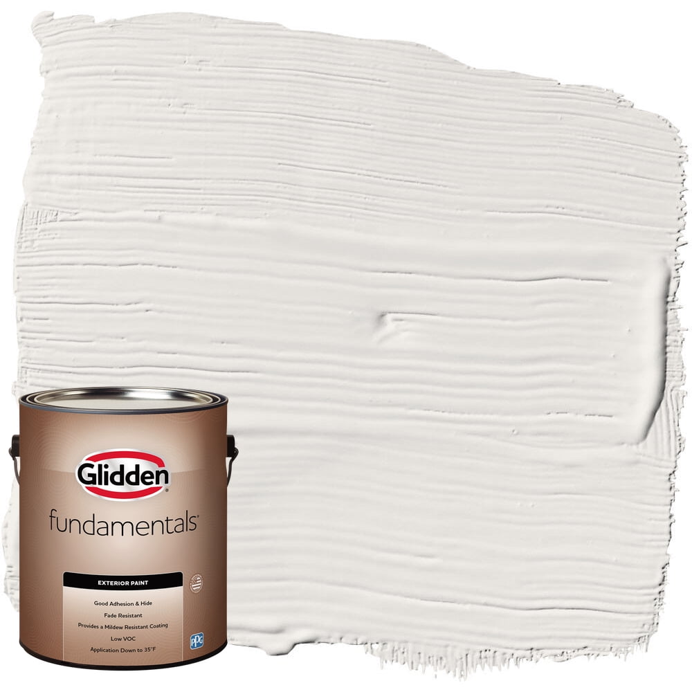 Glidden Fundamentals Exterior Paint Arctic Cotton / White, Flat, 1