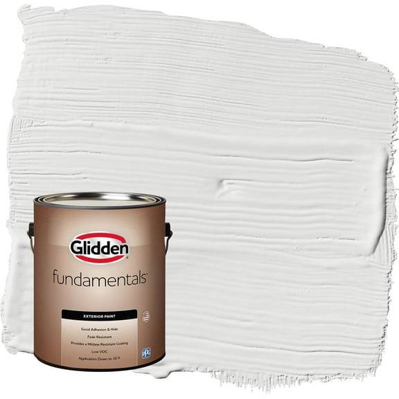 Glidden Fundamentals Aria / White Flat Exterior Paint, 1 Gallon
