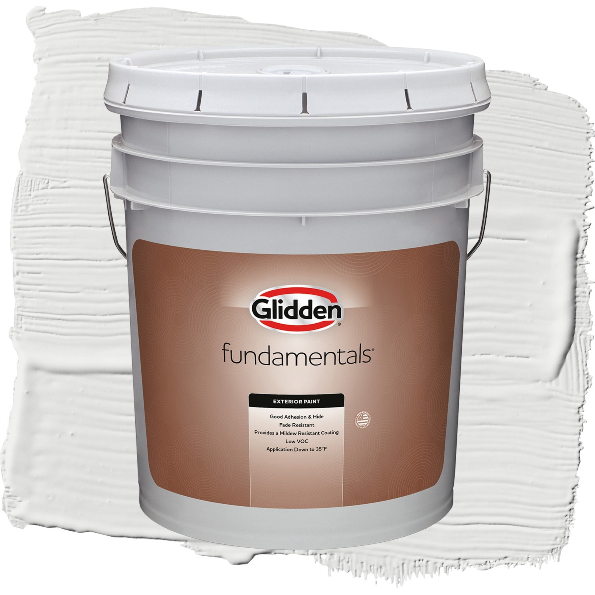 Glidden Fundamentals Aria / White Flat Exterior Paint, 5 Gallon