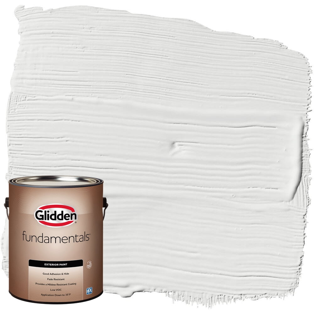 Glidden Fundamentals Exterior Paint Aria / White, Satin, 1 Gallon