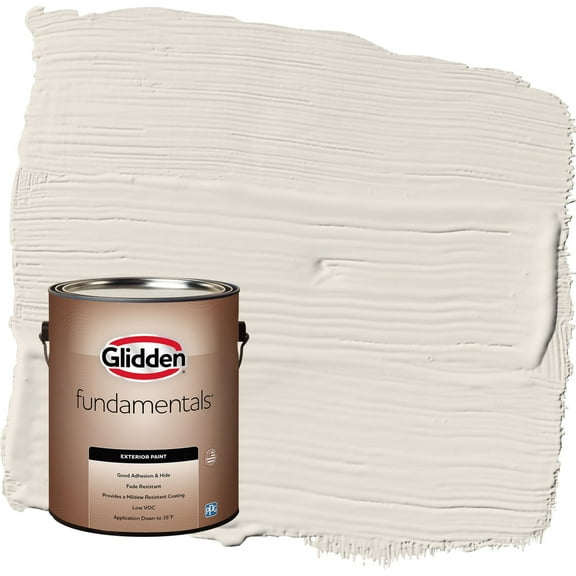 Glidden Fundamentals Ash / White Flat Exterior Paint, 1 Gallon