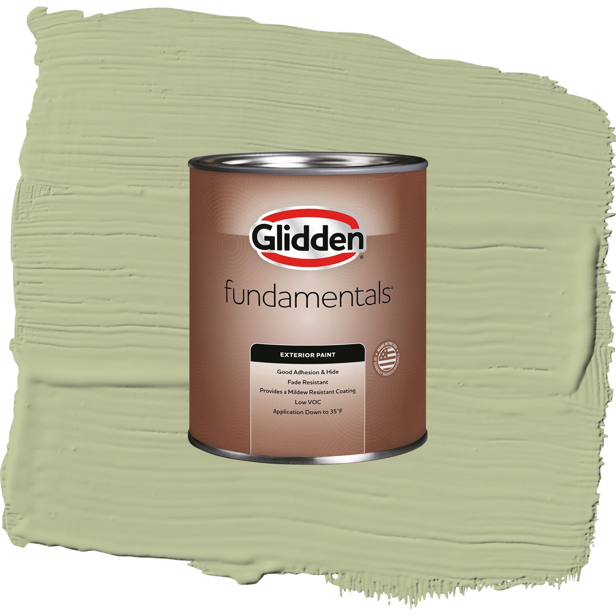 Glidden Fundamentals Bahia Grass / Green, Flat Exterior Paint, 1 Quart