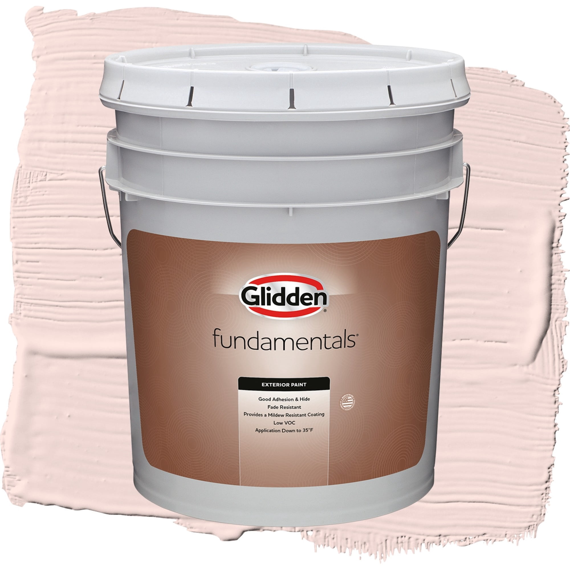 Glidden Fundamentals Ballet Slipper / Pink, Semi-Gloss Exterior Paint, 5 Gallon