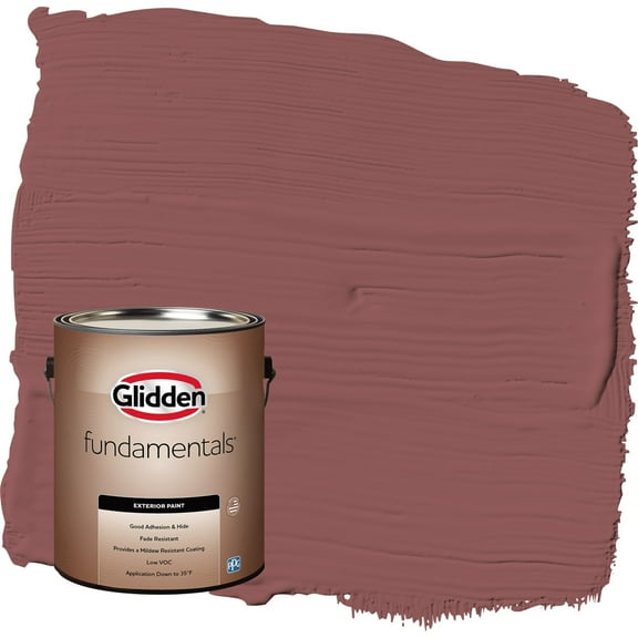 Glidden Fundamentals Barn Door / Red Satin Exterior Paint, 1 Gallon