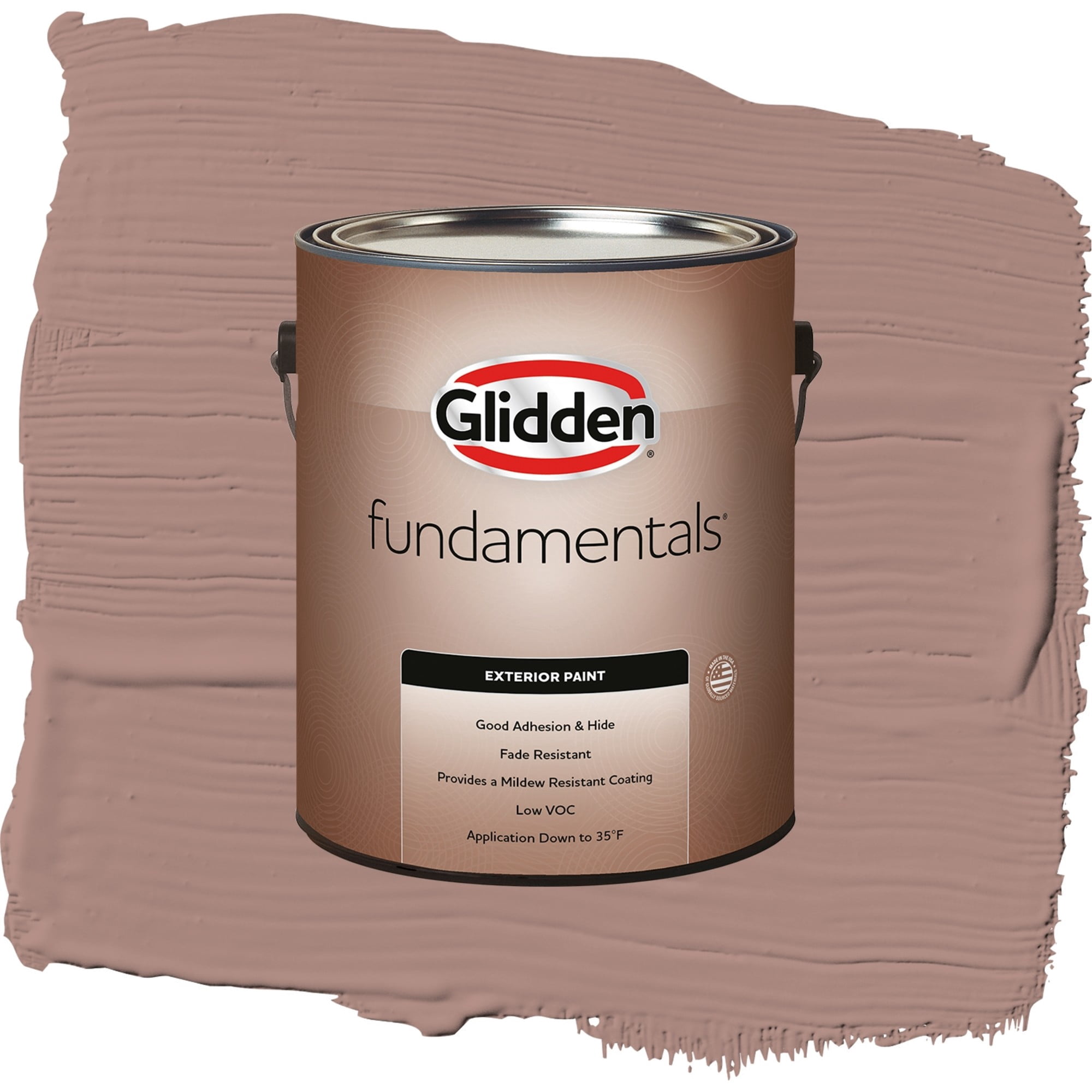 Glidden Fundamentals Bedford Brown / Red, Flat Exterior Paint, 1 Gallon