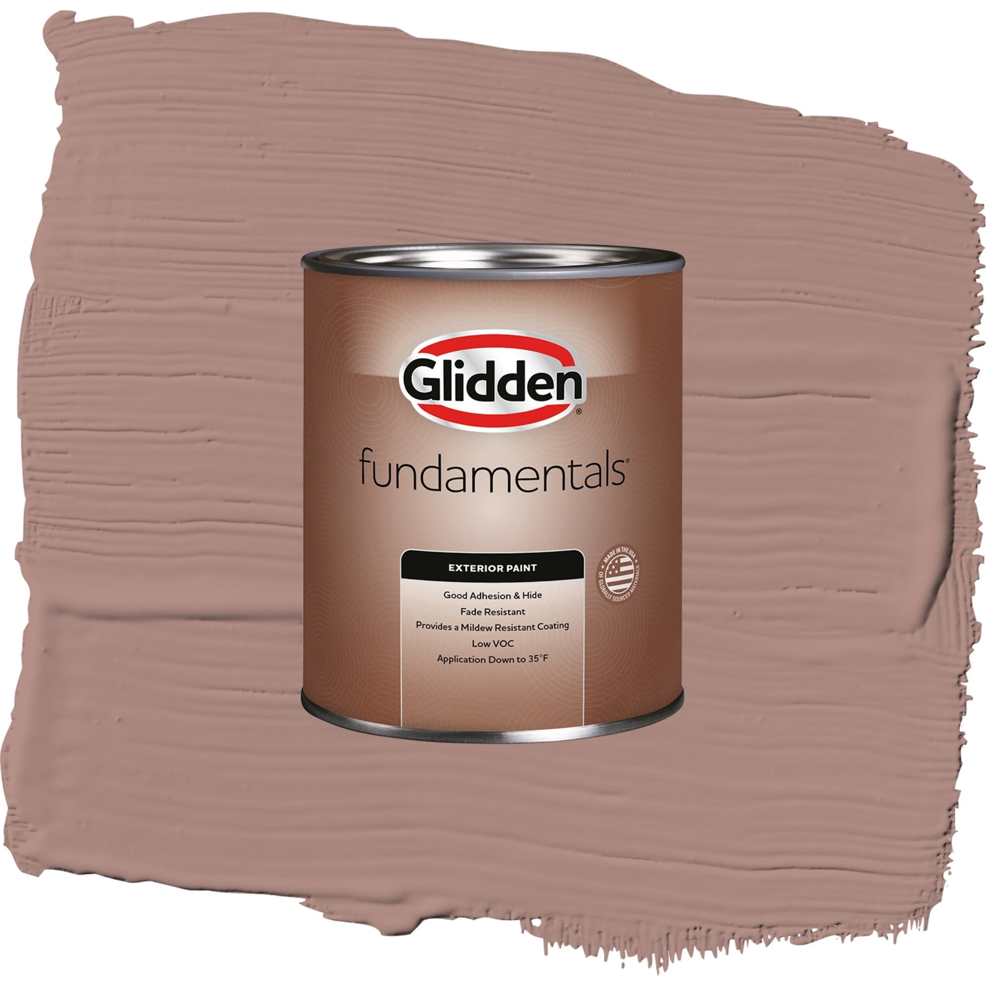 Glidden Fundamentals Bedford Brown / Red, Satin Exterior Paint, 1 Quart