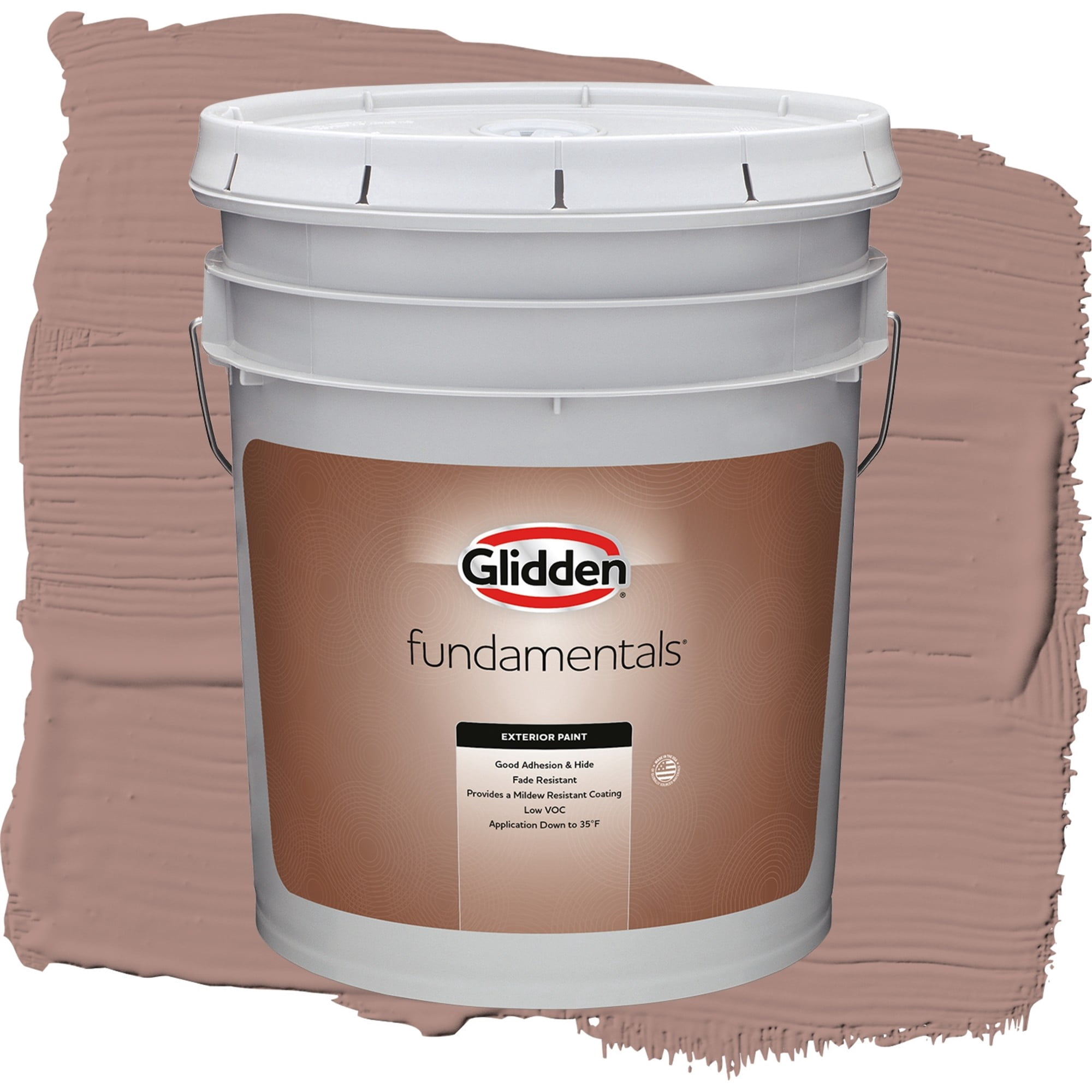 Glidden Fundamentals Bedford Brown / Red, Semi-Gloss Exterior Paint, 5 Gallon