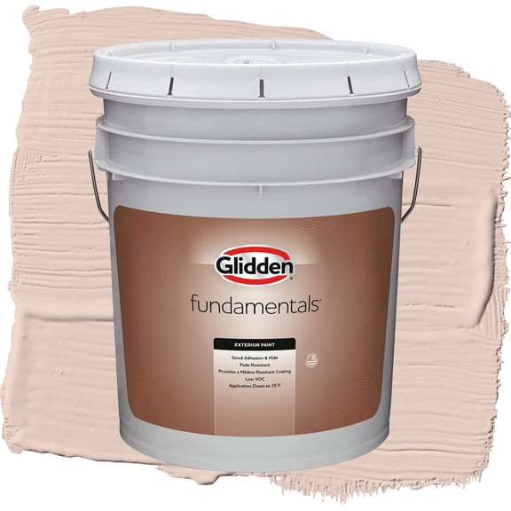 Glidden Fundamentals Belle of the Ball / Pink, Satin Exterior Paint, 5 Gallon