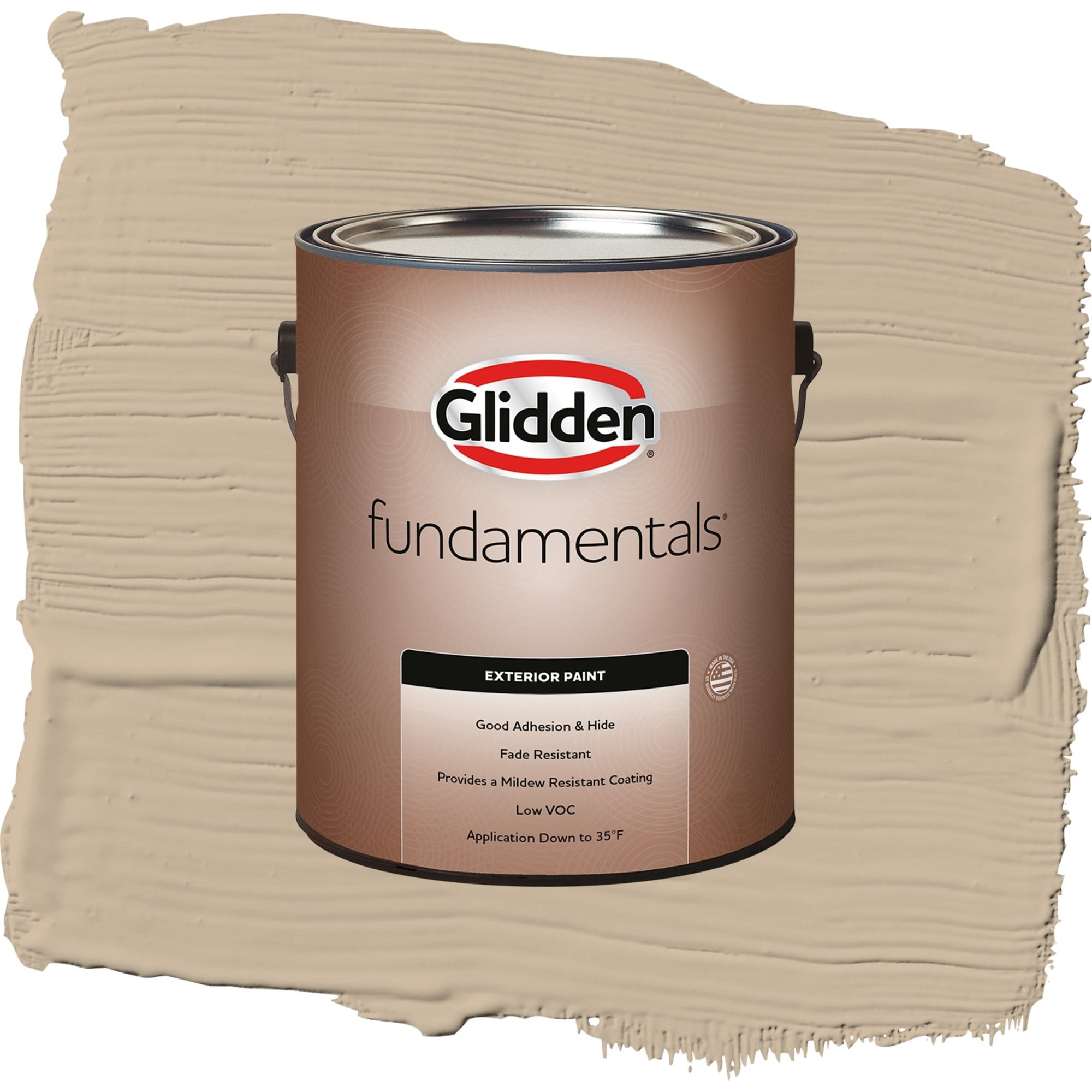 Glidden Fundamentals Best Beige / Beige, Flat Exterior Paint, 1 Gallon