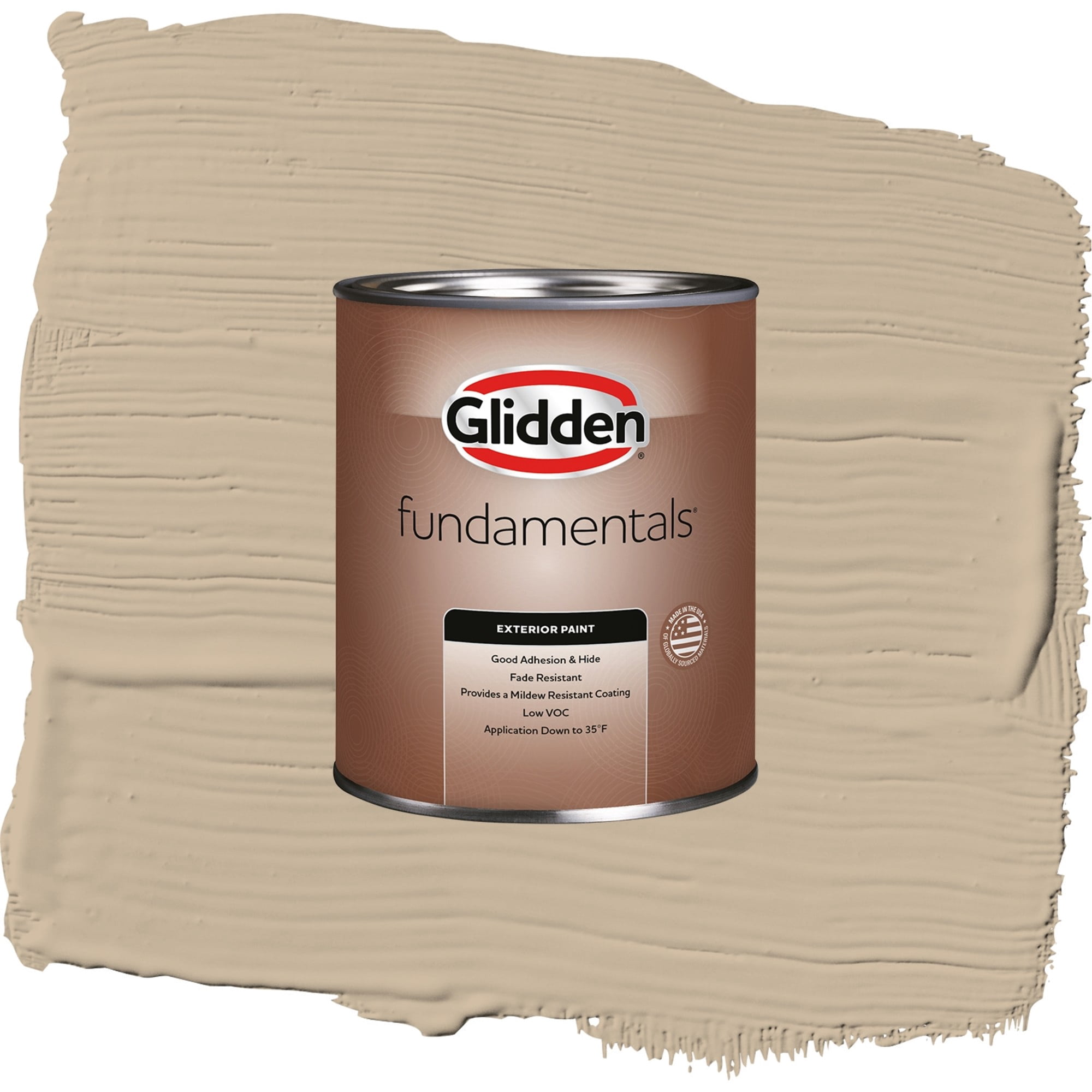 Glidden Fundamentals Best Beige / Beige, Flat Exterior Paint, 1 Quart
