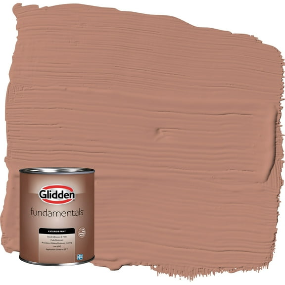 Glidden Fundamentals Big Cypress / Orange Flat Exterior Paint, 1 Quart