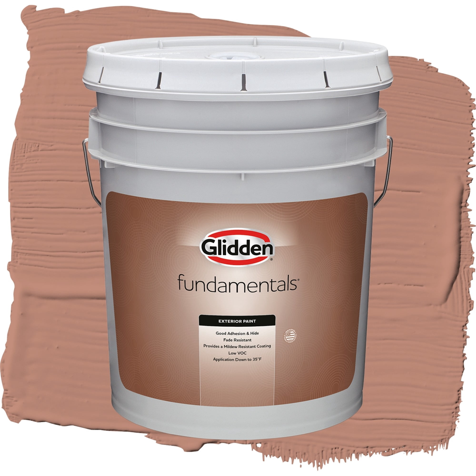 Glidden Fundamentals Big Cypress / Orange, Satin Exterior Paint, 5 Gallon
