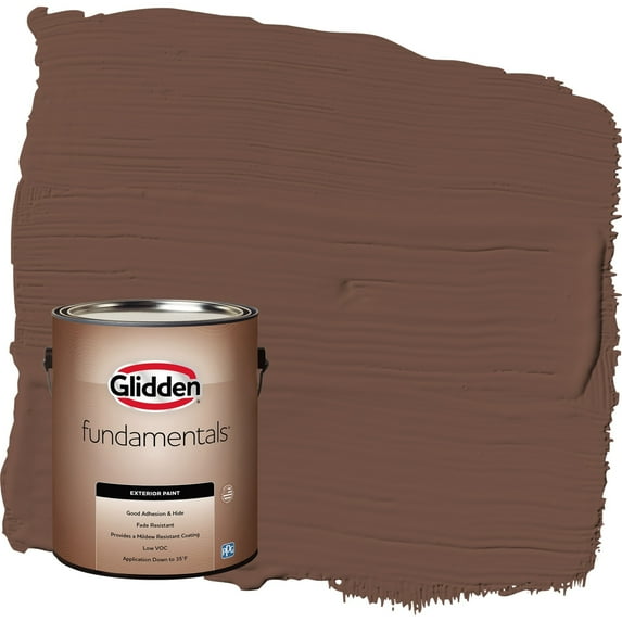 Glidden Fundamentals Bigfoot / Brown Flat Exterior Paint, 1 Gallon
