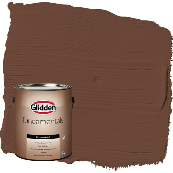 Glidden Fundamentals Bird House Brown / Brown Flat Exterior Paint, 1 Gallon
