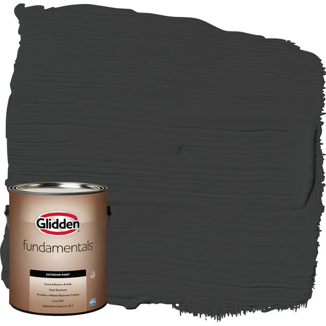 Glidden Fundamentals Exterior Paint Black, Flat, 1 Gallon