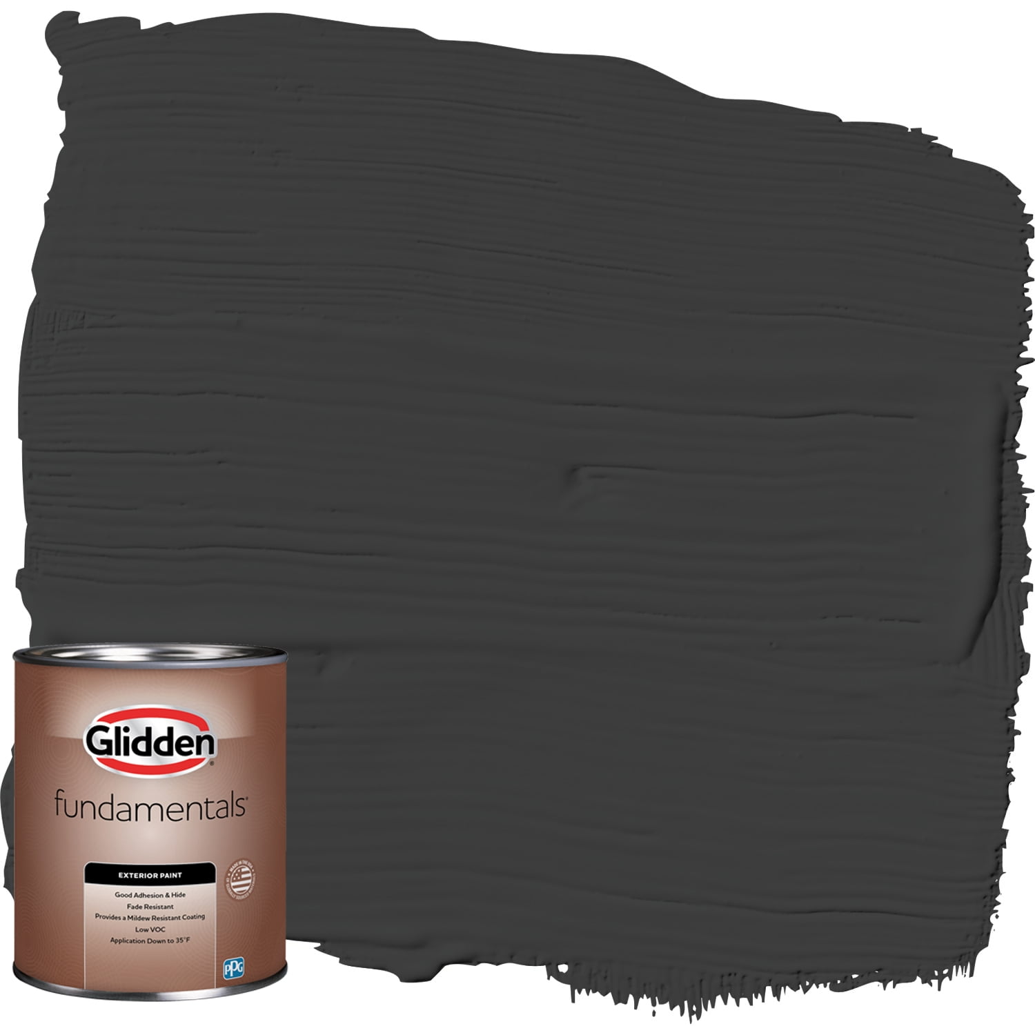 Glidden Fundamentals Exterior Paint Black, Flat, 1 Quart