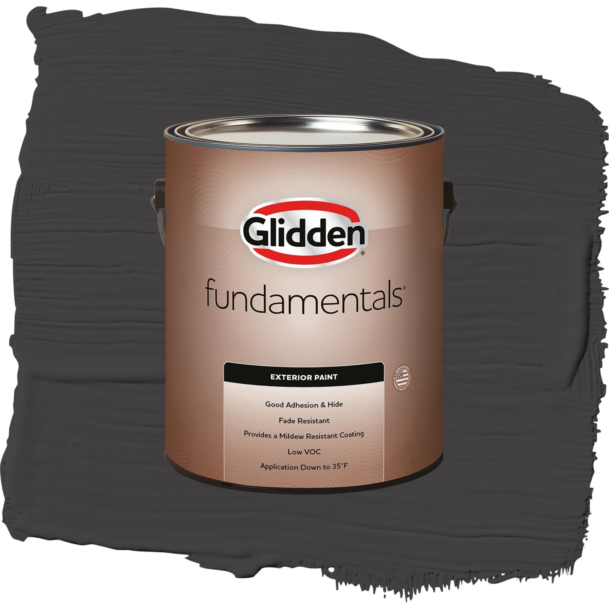Glidden Fundamentals Black Magic Flat Exterior Paint and Primer, 1 Gallon