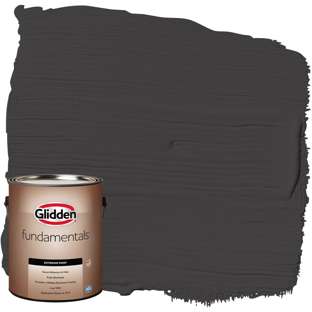 Shop Glidden Fundamentals Exterior Paint Black Magic / Black, Semi