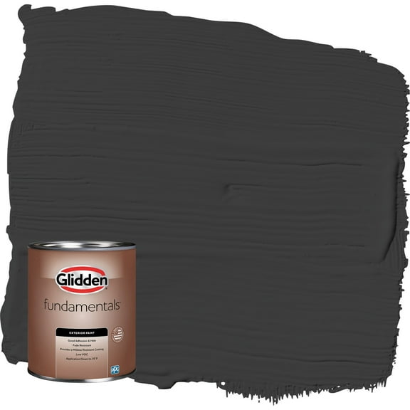 Glidden Fundamentals Grab-N-Go Black Satin Exterior Paint, 1 Quart