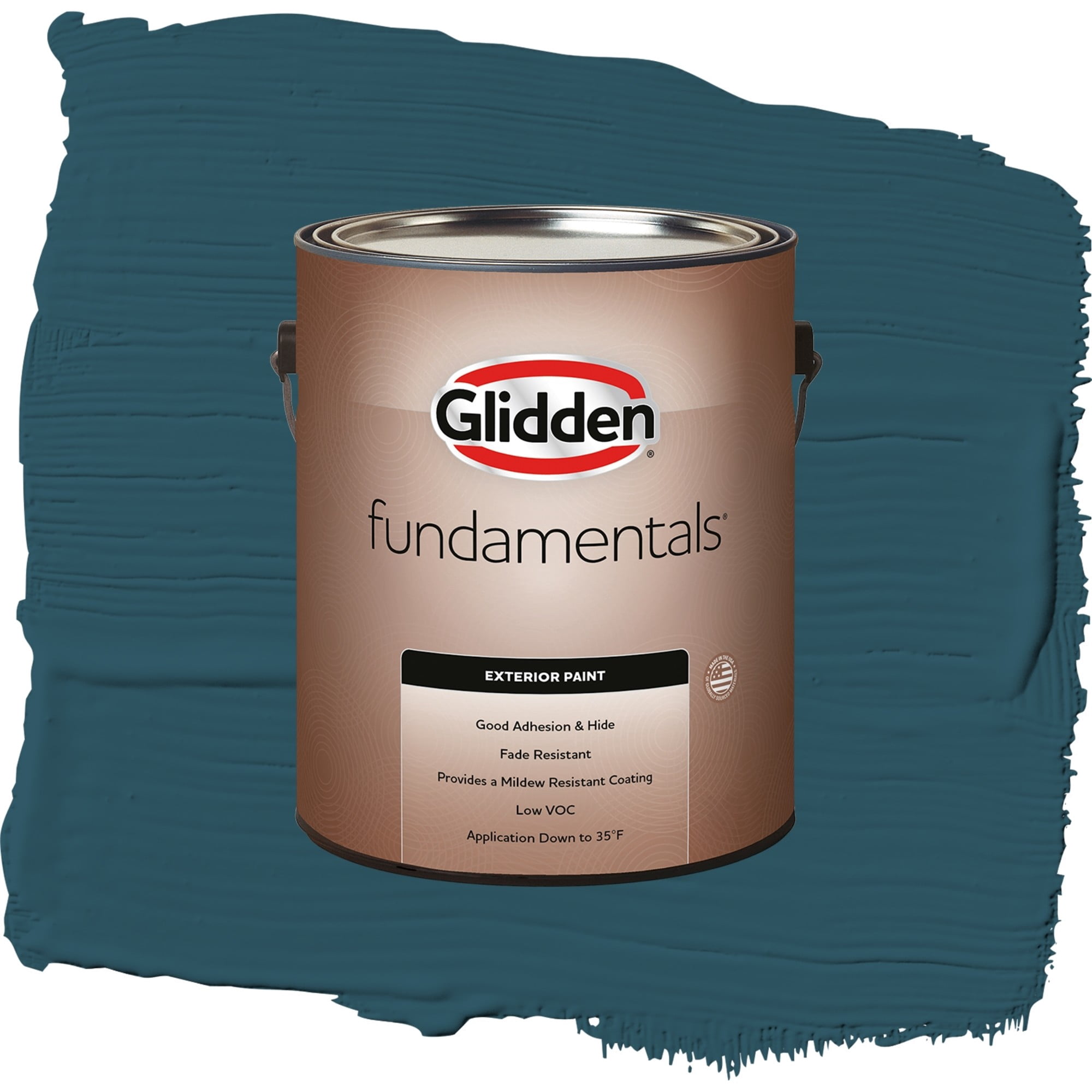 Glidden Fundamentals Blue Bayberry / Green, Flat Exterior Paint, 1 Gallon