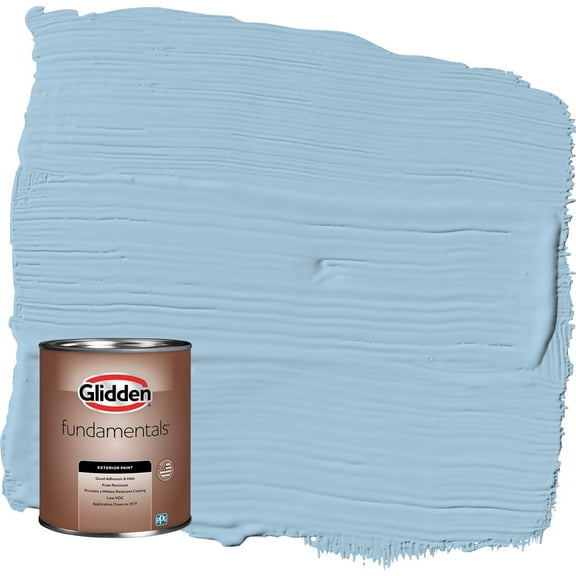 Glidden Fundamentals Blue Bows / Blue Flat Exterior Paint, 1 Quart