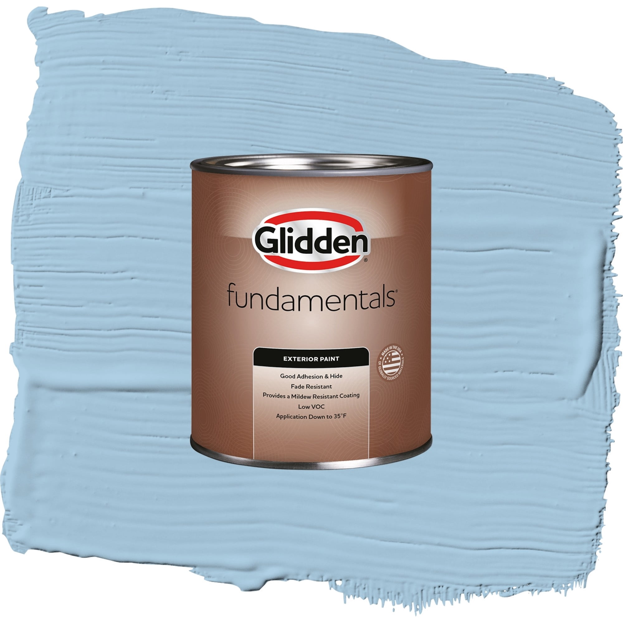 Glidden Fundamentals Blue Bows / Blue, Flat Exterior Paint, 1 Quart