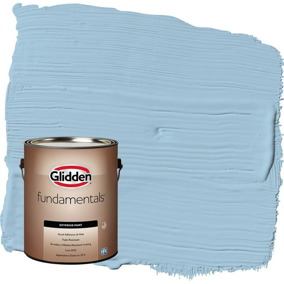Glidden Fundamentals Blue Bows / Blue Satin Exterior Paint, 1 Gallon