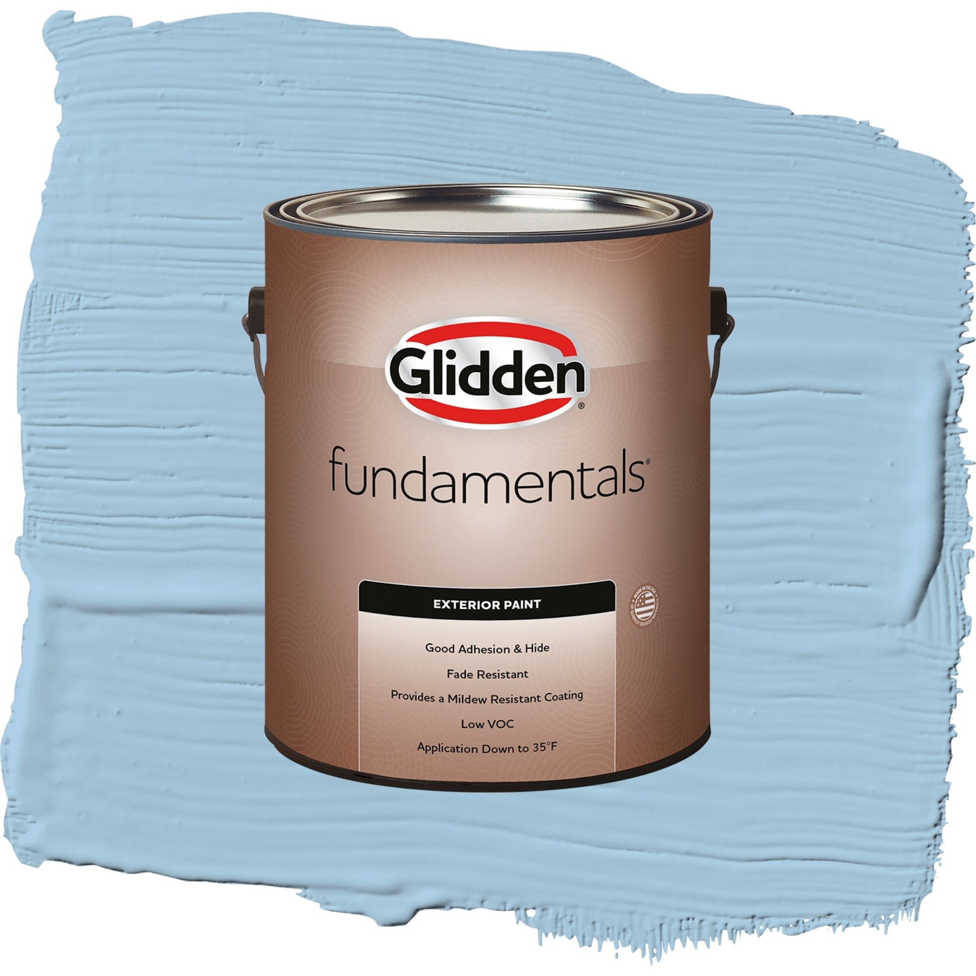 Glidden Fundamentals Blue Bows / Blue, Semi-Gloss Exterior Paint, 1 Gallon