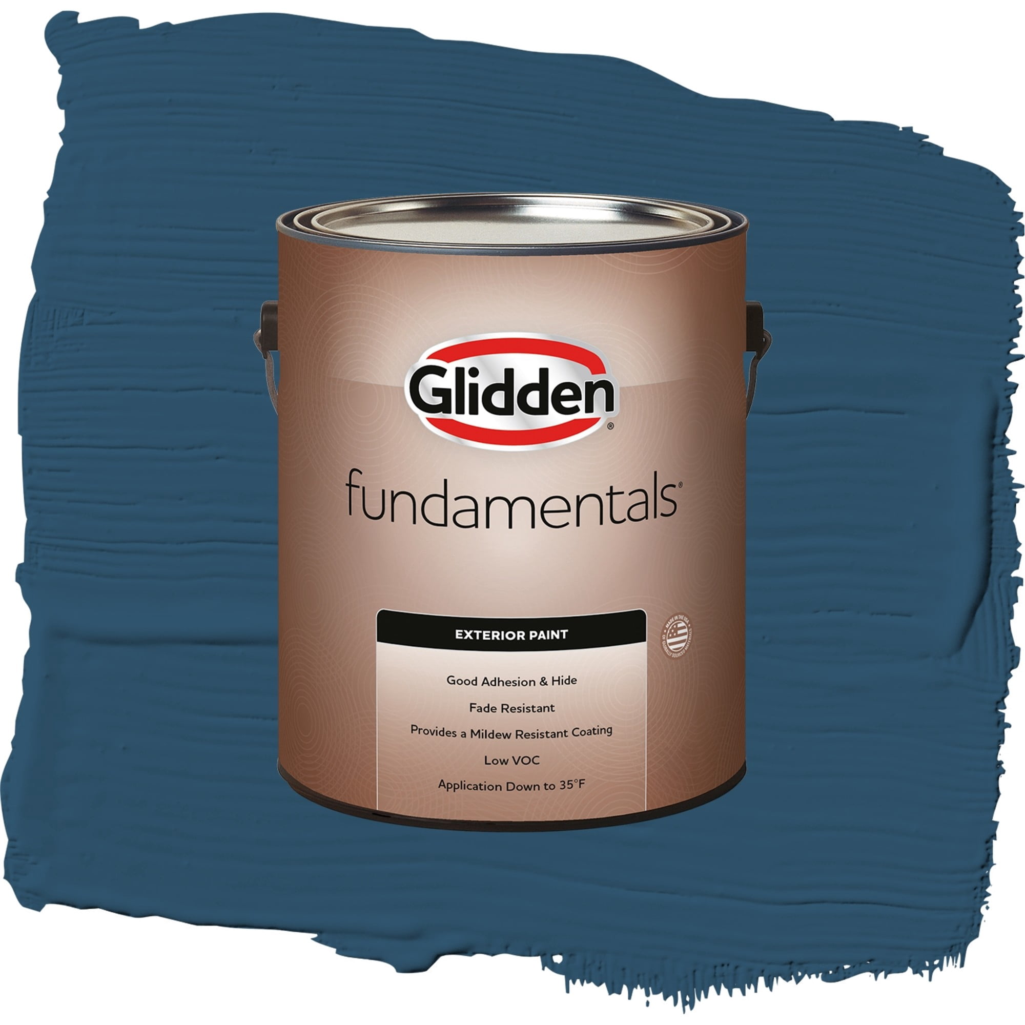 Glidden Fundamentals Blue Lava / Blue, Satin Exterior Paint, 1 Gallon