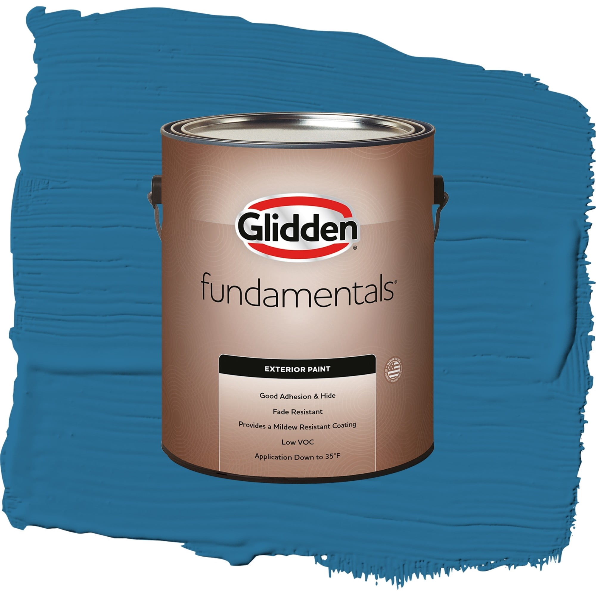 Glidden Fundamentals Blue Oasis / Blue, Semi-Gloss Exterior Paint, 1 Gallon