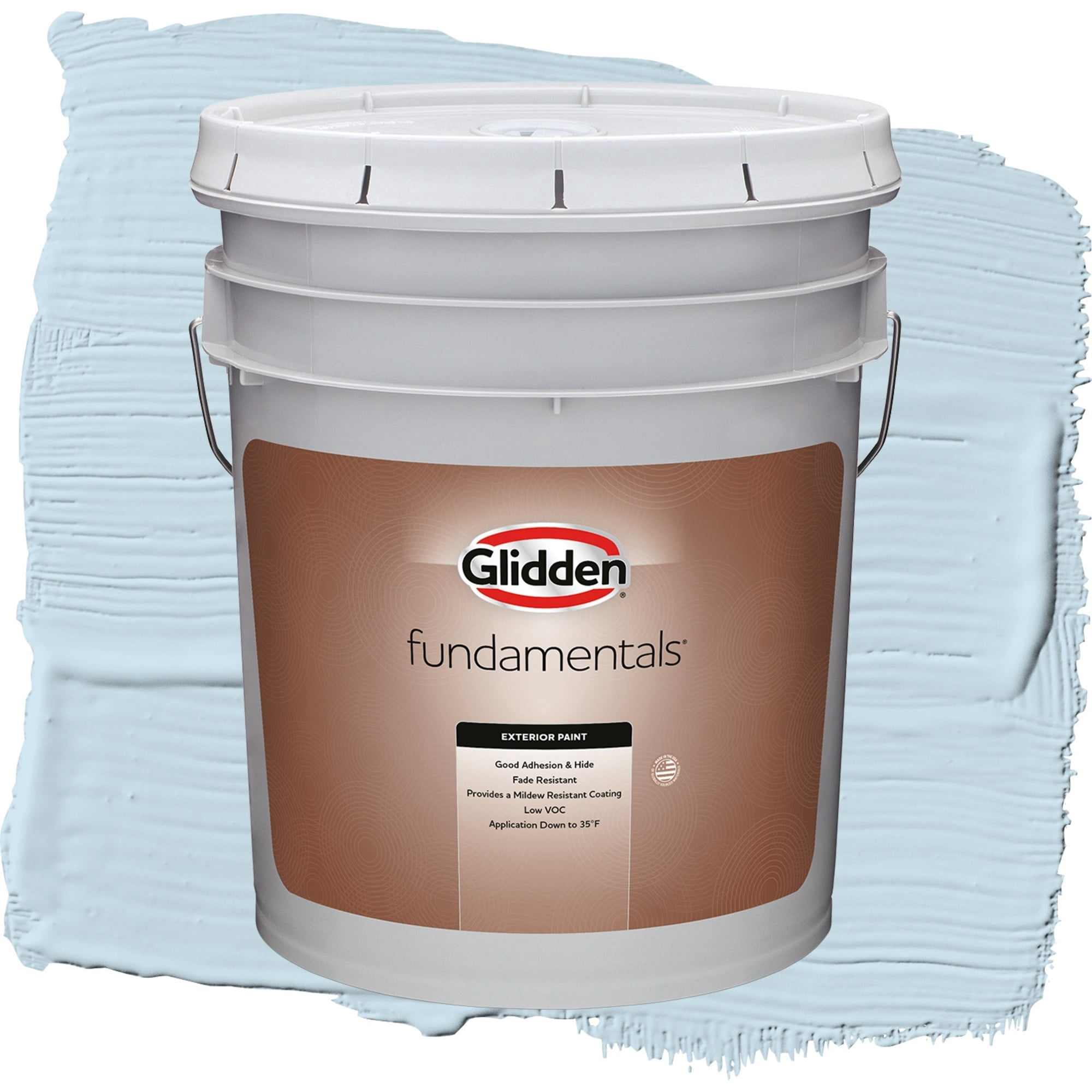 Glidden Fundamentals Blue Pearl Semi Gloss Exterior Paint and Primer, 5 Gallons