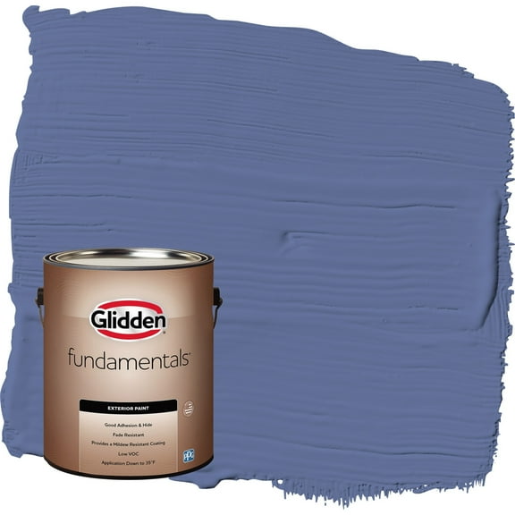 Glidden Fundamentals Blueberry Patch / Blue Satin Exterior Paint, 1 Gallon