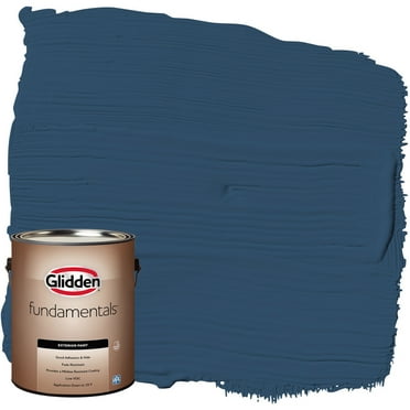 Glidden Fundamentals Exterior Paint Blueberry Pie / Blue, Flat, 1 Gallon