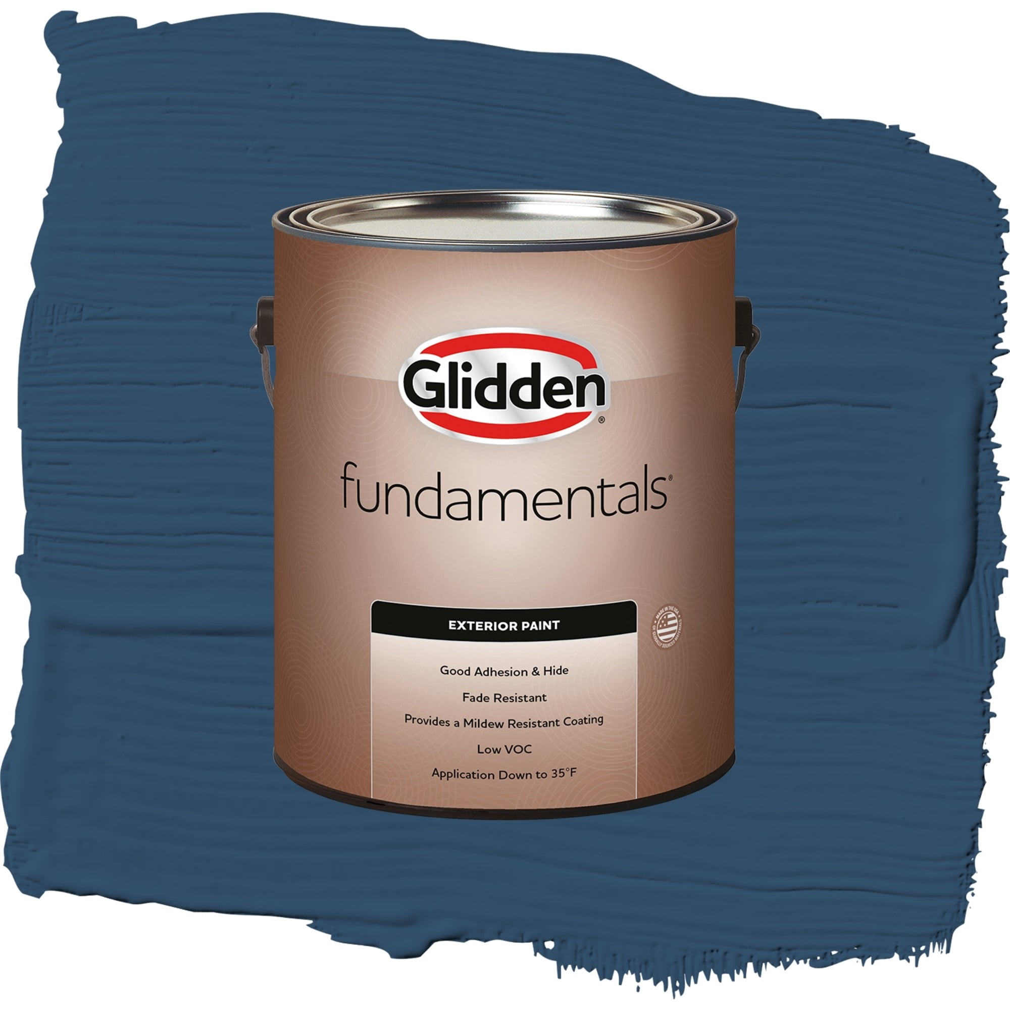 Glidden Fundamentals Blueberry Pie / Blue, Satin Exterior Paint, 1 Gallon
