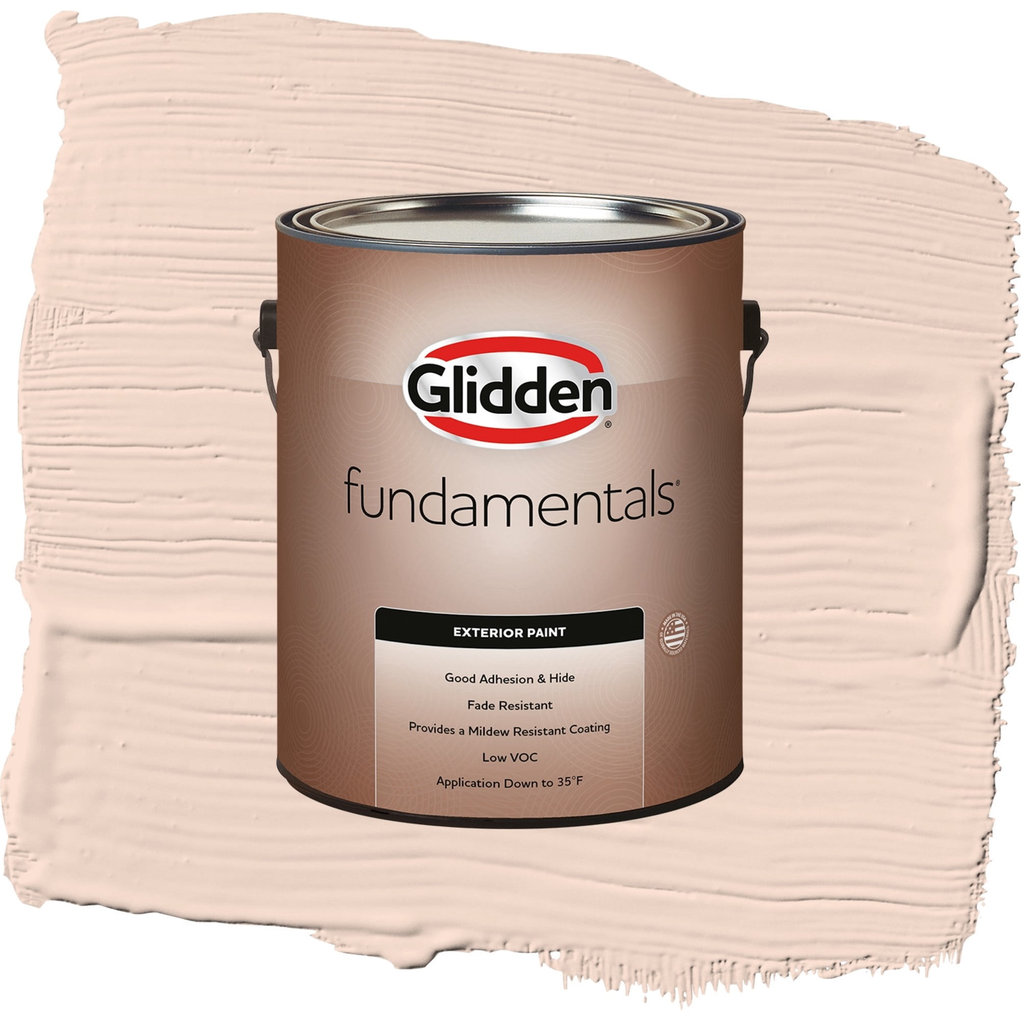 Glidden Fundamentals Blush Beige / Orange, Flat Exterior Paint, 1 Gallon