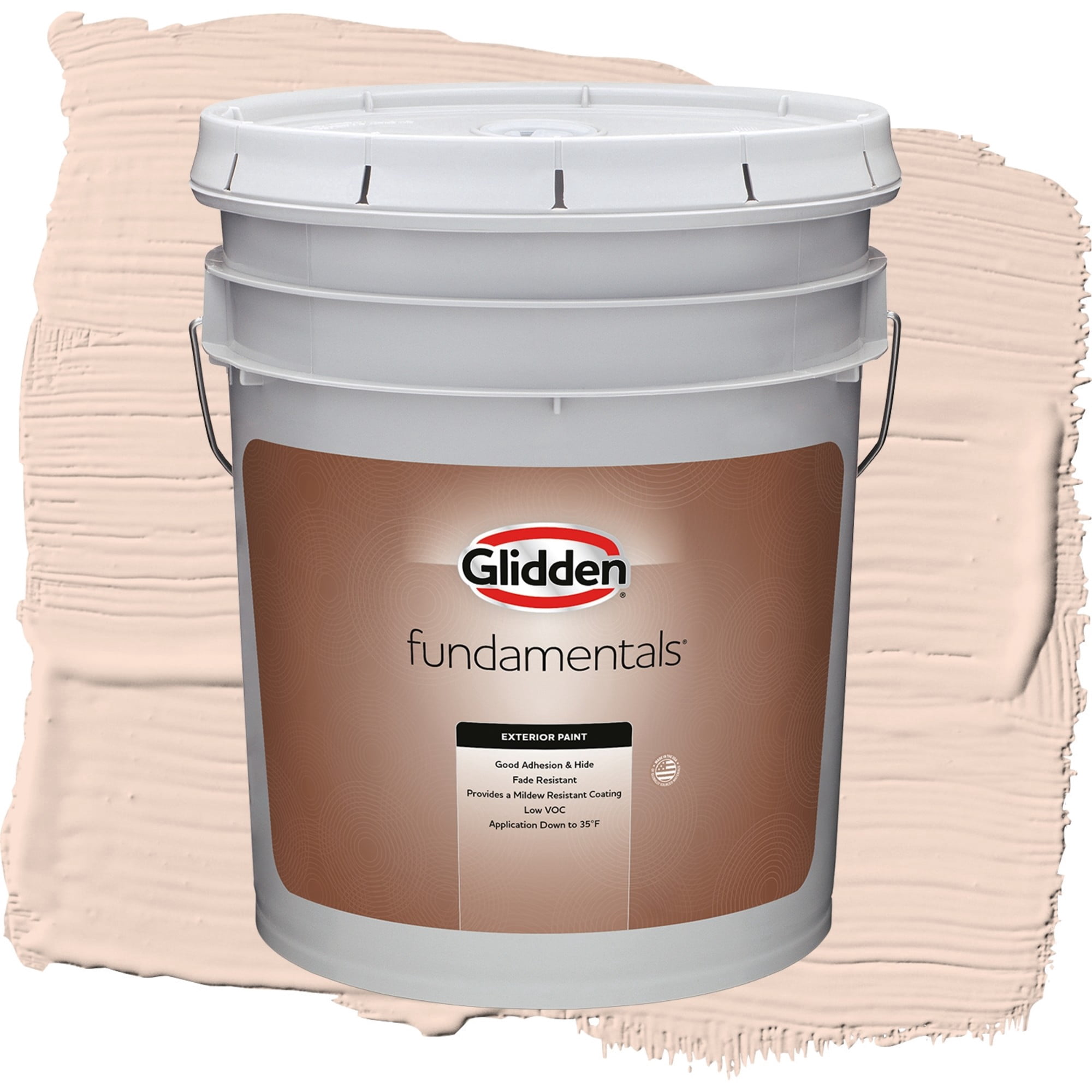 Glidden Fundamentals Blush Beige / Orange, Flat Exterior Paint, 5 Gallon
