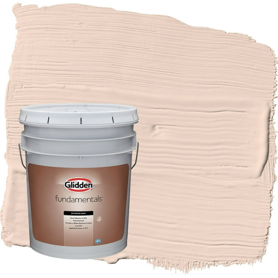 Glidden Fundamentals Blush Beige / Orange Satin Exterior Paint, 5 Gallon