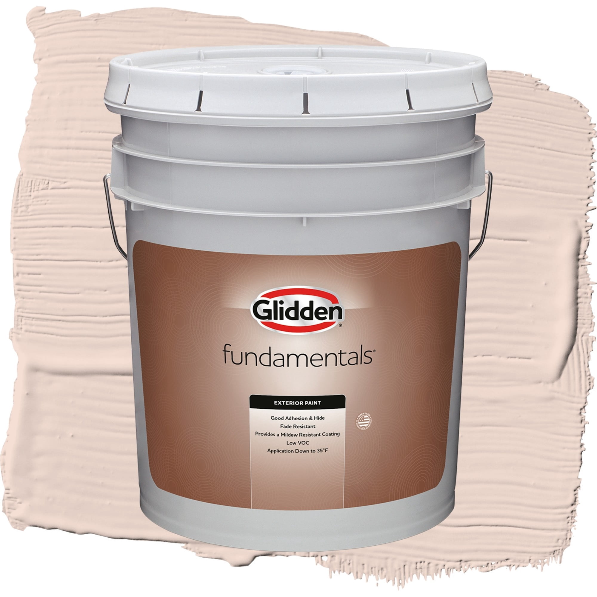 Glidden Fundamentals Boardwalk / Orange, Flat Exterior Paint, 5 Gallon