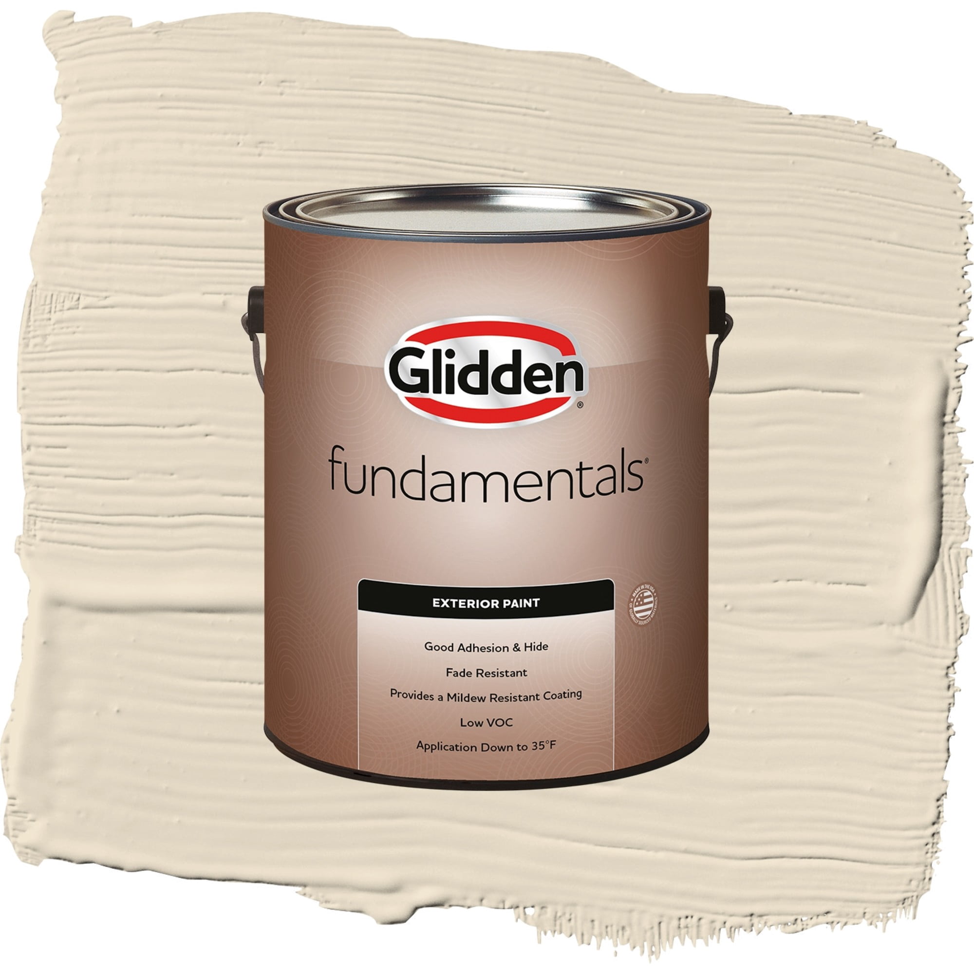 Glidden Fundamentals Bone White / Beige, Flat Exterior Paint, 1 Gallon